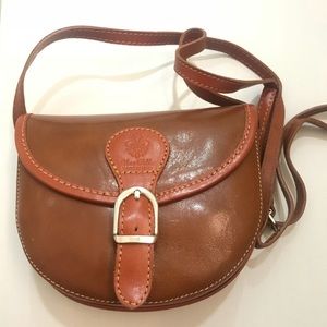 NWOT Vera Pelle Italian Leather Crossbody Bag